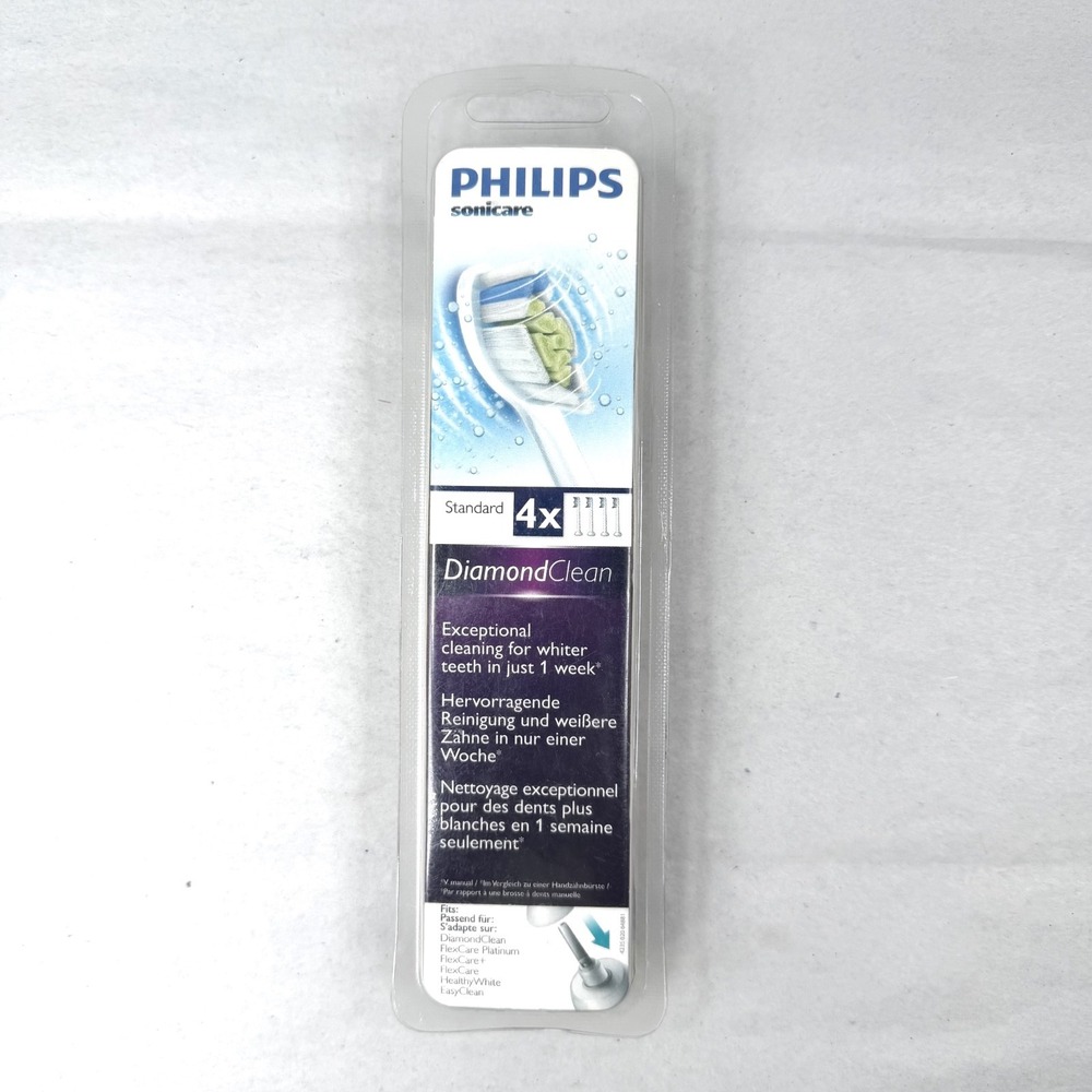 4x Philips Sonicare DiamondClean Genuine Standard Brush Heads / New / Sealed